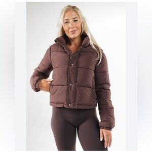 NWT Vitality Convertible Puffer Coat Vest in Cocoa - M - SOLD OUT ONLINE